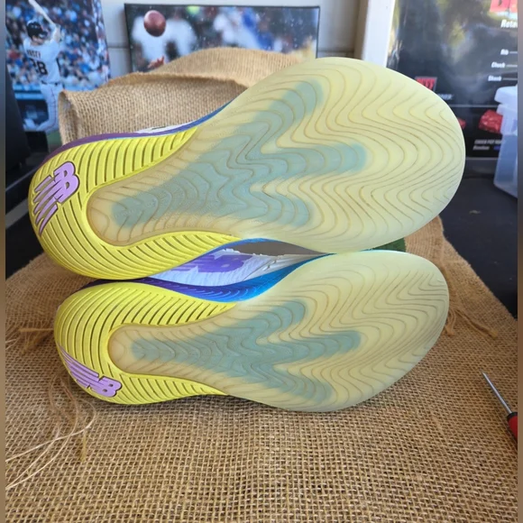 SOLD.     New Balance White and Multicolor Sneakers - Picture 7 of 9